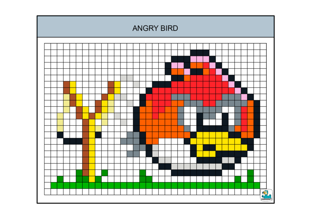 Pixel art angry bird oiseau dodocraft