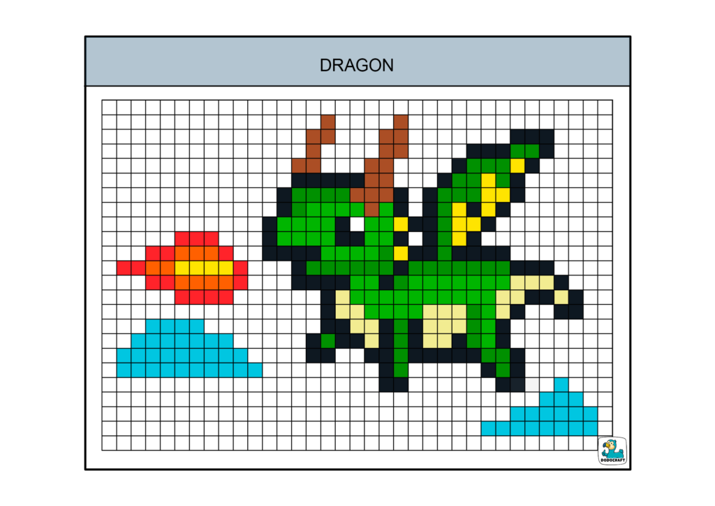 Pixel art dragon dodocraft