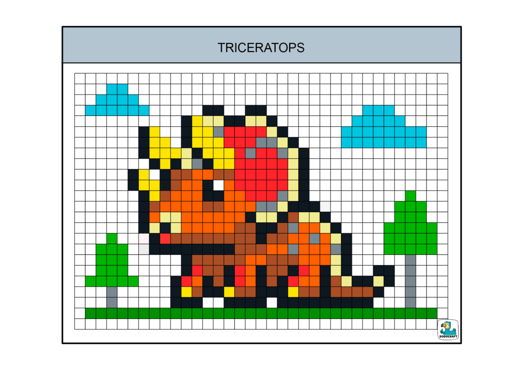 Pixel art triceratops dodocraft
