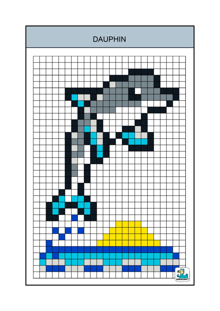 Pixel art dauphin dodocraft