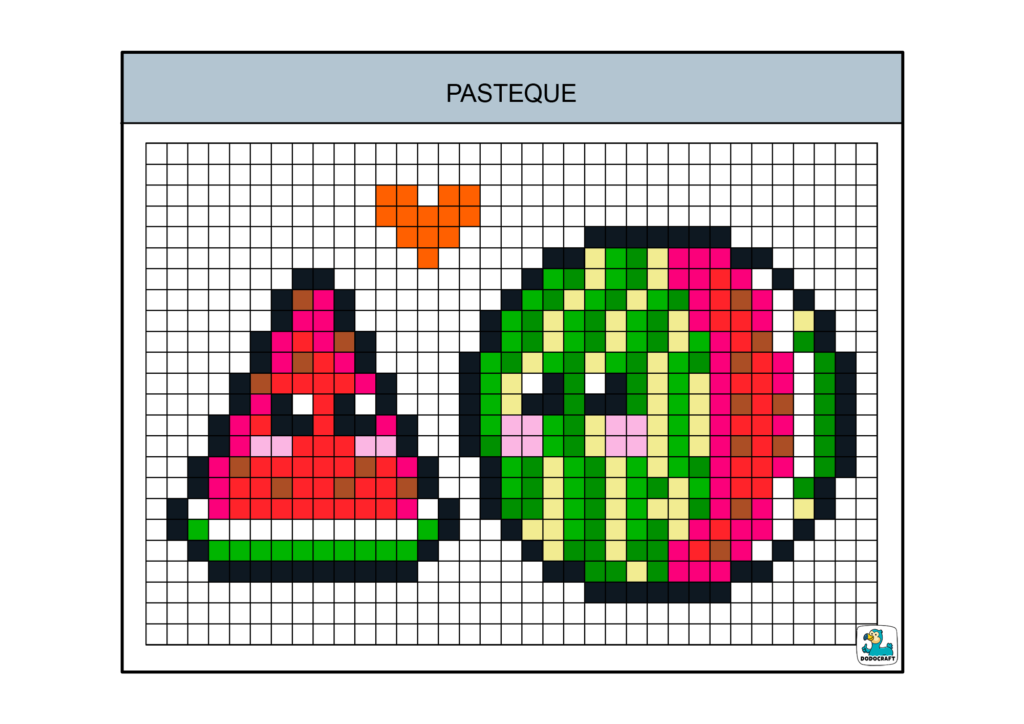 Pixel art pasteque dodocraft