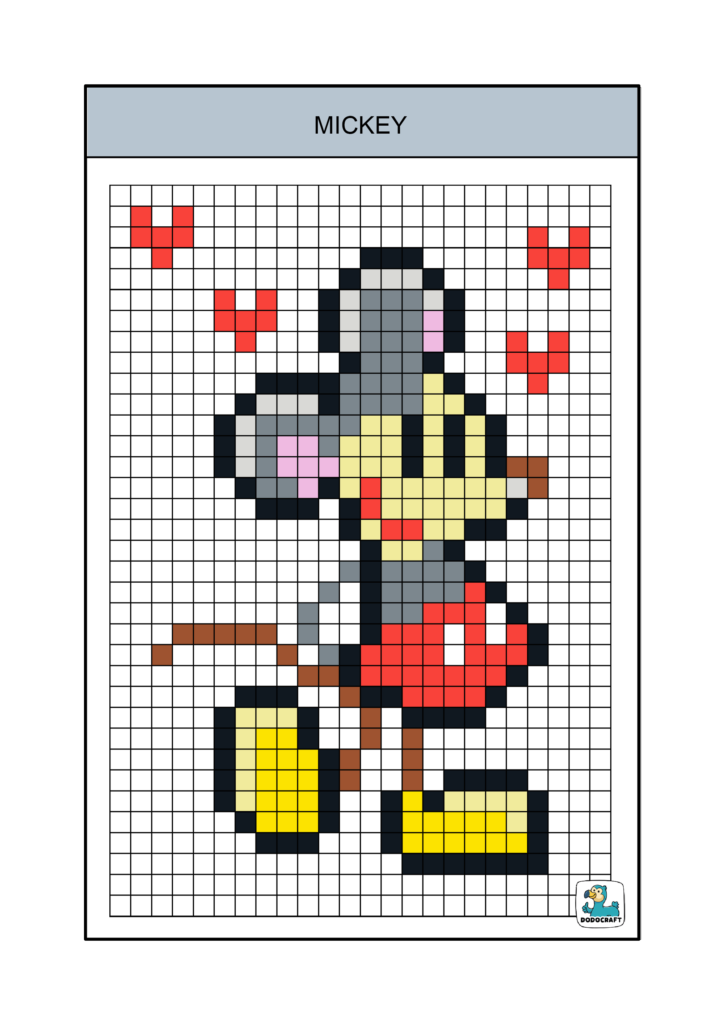 Mickey pixel art dodocraft