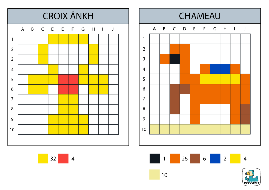 Egypte en Pixel Art - chameau et Ankh