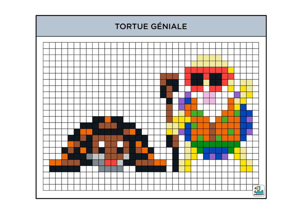 Pixel Art Tortue géniale